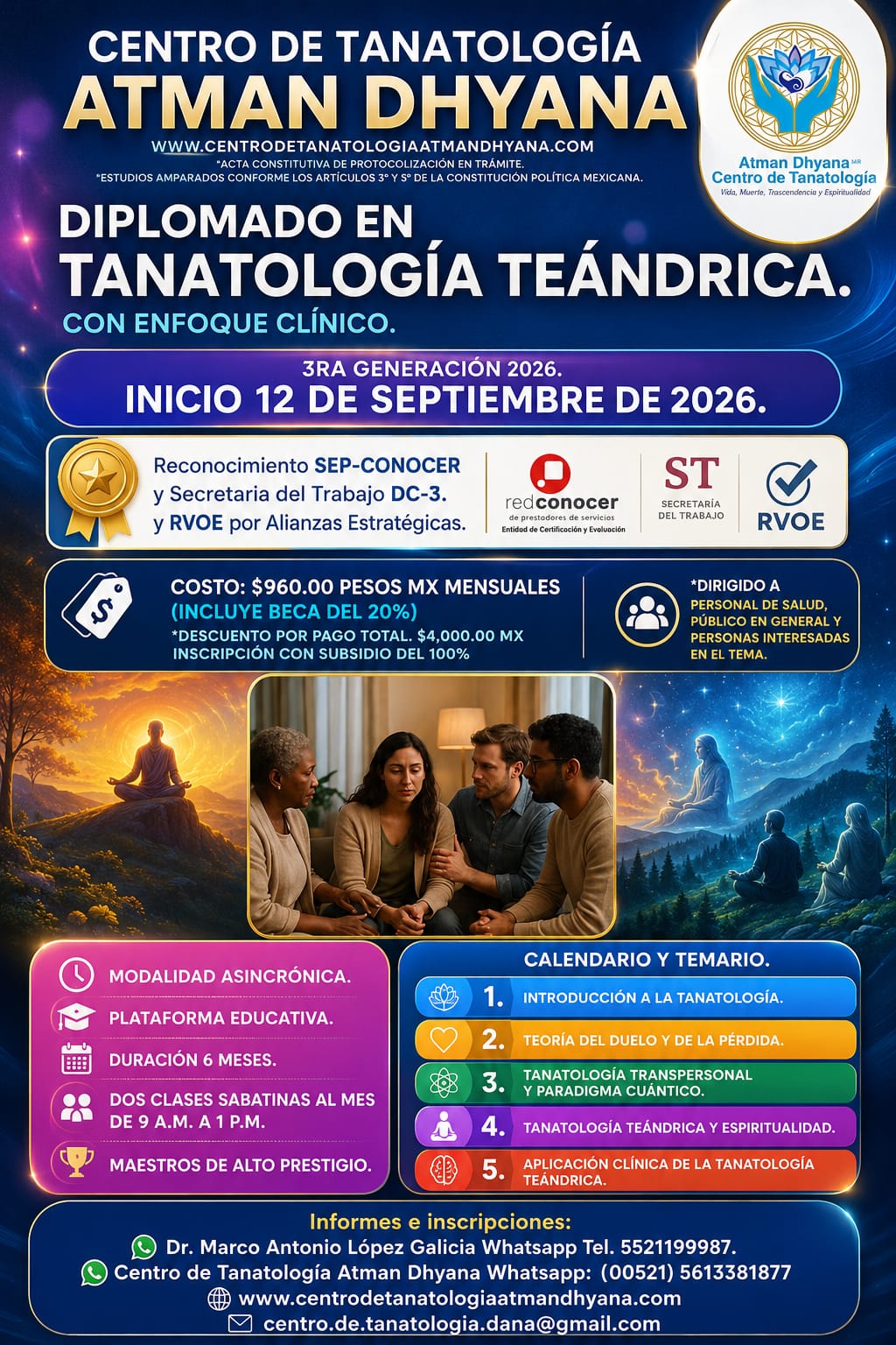 Diplomado en Tanatología Teándrica con Enfoque Clínico 3ra Generación 2026.
